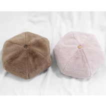 4컬러 포근 폴리 밍크 라운드 베레모 바리스타 화가모자 개강룩 헌팅캡 남친룩 패션템 식당 겨울코디