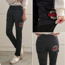 챔브룩 겨울 기모 여성 스판 밴딩 배기 패딩 팬츠 여자 베기 빅사이즈 편한 인생 따뜻한 캐릭터 검정 블랙 9부 긴 바지