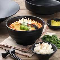 먹토 멜라민 면기 우동기 라면기 덮밥 짜장면 짬뽕 국수 비빔밥 탕기 우동 라면 그릇, 37-먹토 비타민 면기 A, 검정