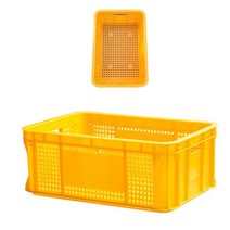 농산물 식품 사각 플라스틱 바구니 운반 상자 6호 5개, 상자6호(노란)5개