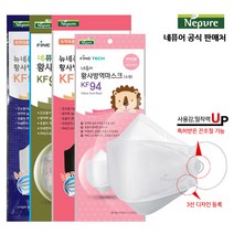 [네퓨어] KF94 끈조절 마스크 25매 30매 황사 미세먼지 마스크, 30개입, 블랙, 6개