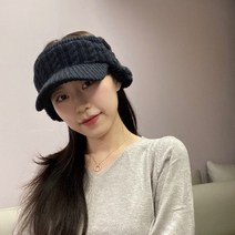 어반스테이지 여성 골프 테니스 포니테일 귀마개 모자, 블랙