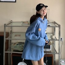 시밀러룩 커플 Oversized hoodie 커플 복장 스웨터 kpop 느슨한 여성 의류 귀여운 곰 패션 후드 따뜻한 여성 자켓 땀 femme