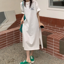 보드미 나시원피스 레터링포인트 휴가지 편안한착용 데일리 롱원피스