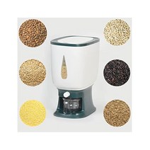 Variety Savings Coutnertop 라이스 디스펜서 – Air Tight Included Measuring 컵 Cleaning Brush 멀티purpose 키친 곡식, 흰색-녹색