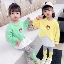 루라줌) 아기 유아 아동 키즈 돌아기 두돌 3살 4살 어린이 봄옷 여아 여자아이 맨투맨 리본베어 크로스 레이어드 쫄바지 레깅스 상하복세트 어린이집 등원룩 외출복 트레이닝복 츄리닝