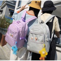 새학기 새학년 여중생 학생백팩 학교책가방+뺏지 주머니많은 여행용 중학여자 고등남자