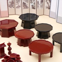 파스텔크래프트 미니어처 8각 12각 원형 교자상 EX-10-023~025(브라운) A-11-551~553(블랙), 브라운-원형 EX-10-025