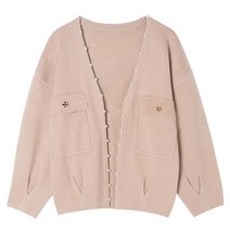 베스띠벨리 2021 겨울 브이넥 진주 라인 가디건2964BE