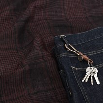 대폭 100% 퓨어 린넨 타탄 체크 의류용 원단, 레드