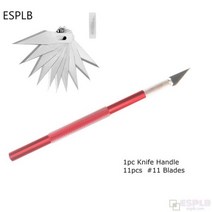 조각 미끄럼 금속 메스 칼 키트 + 50/20/10/5pcs #11 블레이드 커터 공예 나이프 휴대 전화 PCB 수리 손 도, 05 Red