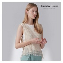 써스데이아일랜드 여성 컬러 블록 프린지 베스트(T214MVT235W) 396365