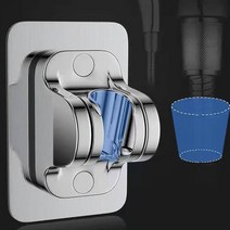 엔템 샤워기거치대 홀더걸이고정 회전샤워기거치대 만능샤워기거치대 흡착식 샤워기거치대, 3단샤워기거치대_블랙