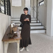 겟잇미 겟잇미로비렛 머메이드 밴딩 스커트 꽈배기 니트 SET (7825344)