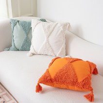 자누이 코지 태슬 쇼파쿠션 (솜포함), 민트(45X45cm)