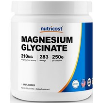 뉴트리코스트 마그네슘 글리시네이트 파우더 무맛 1개 1서빙 210mg Magnesium Glycinate Powder [Unflavor], 250g