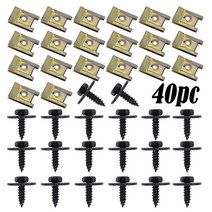 40 팩 u 너트 헥스 나사 와셔 속도 패스너 트레이 판금 판금 클립 고정