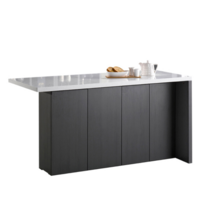 리즈하임 인조대리석 아인스 높이900 아일랜드 홈바 식탁 아일랜드식탁, 1400일반형 측판 멀바우 / 하부장 화이트