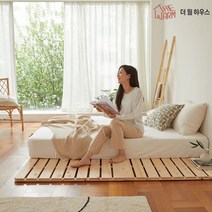 더웜하우스 편백나무 저상형 원목 2단 침대 프레임 접이식 매트리스 깔판 받침대, SS 슈퍼싱글 (109cm)