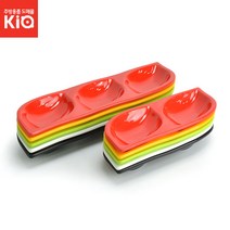 나뭇잎접시 멜라민접시 반찬그릇 안주그릇 칼라멜라민, KJ멜라민 나뭇잎접시 2칸