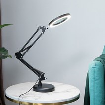 관절형 LED 돋보기 스탠드 확대경 LED 조명 독서등, 상품선택, 화이트
