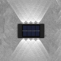 솔라정원등 솔라벽등 LED실외벽등 상하 발광벽장식등 야외 조명 정원등 2Pcs, 백색광, 8LED 벽등