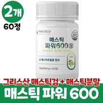 매스틱추출물 매스틱검 매스틱정 매스틱껌 mastic gum, 2개, 60정