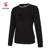세바스찬골프 여성 가을 겨울 골프웨어 진주장식 소매 라운드넥 긴팔 티셔츠 3252