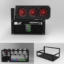 PC 케이스 컴퓨터 본체 조립 오픈박스 선반 6/8GPU 그래픽카드 거치대, 01.블랙, 01.패키지 1