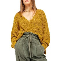 Free People 여성용 오픈 스티치 시어 크롭 탑 골드 S 골드 쇼