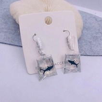 미니어항패션 크리에이티브 잉어 물고기 금붕어 물주머니 매달리는 귀걸이 귀여운 수제 귀걸이 여성 쥬얼, [01] 3