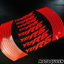 야마하 YZF R1 R3 R6 YZFR6 용 17 인치 스트립 8 X 커스텀 Iner 림 데칼 오토바이 휠 반사 스티커 스트라이