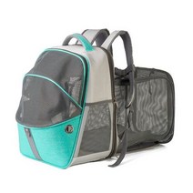 애완 동물 캐리어 가방 야외 휴대용 Foldable 고양이 개 통기성 여행 배낭 옥스포드 FabricMesh Collapsible, Blue, 32X22X43cm, Blue