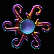 금속 무지개 피젯 스피너 그라디언트 컬러 음소거 베어링 핑거팁 자이로 불안 방지 스트레스 어린이 성인, 03 3