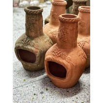 빈티지 테라코타화로 글램핑 도자기 화로 토분 숯불, 붉은 도자기 난로 정원 장식 붉은 도자기 원래 색상