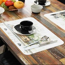 가벼운 소재 수채화 코팅 테이블 매트 협탁 홈데코 홈카페 세팅 덮개, 쟈뎅