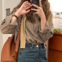 코코블랑 브리티쉬 체크블라우스