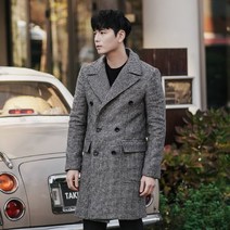 비시크 테이든 체크 울 코트
