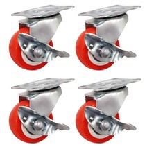 다용도 바퀴 PVC적색 고정 회전 브레이크, 03. 적색 1.5회전브레이크(4개)