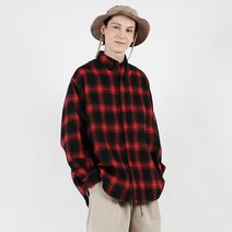 모더먼트 커버 타탄 체크 빅 오버 셔츠 레드