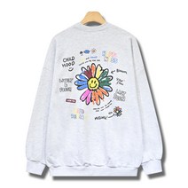 꼰스 미싱 컬러 플라워 맨투맨