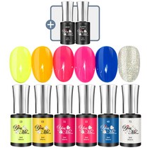 유미 2023 SS 젤네일 세트- 컬러젤 5종 + 글리슨스노우 글리터 젤 1종 + 탑젤 베이스젤 증정 셀프 젤네일 세트, 6번SET+71글리터+베이스+슈퍼탑