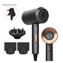 헤어 드라이기 프리볼트 미용실 여행용 전문가용 드라이어 R9CD 전문가용 1800W 고성능 살롱 헤어드라이어, 05 D087B black_03 UK
