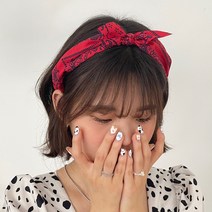 2color 에스닉 페이즐리 여름 휴양지 얇은 반다나 머리띠 헤어밴드