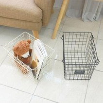 매거진랙 철제 잡지꽂이 사각 손잡이 미니 책꽂이 신문 가판대 에세이 미용실 책진열대 보관, 아이보리, 상세페이지 참조