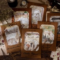 빈티지 배경지 봉투 라벨 다꾸 스티커 떡메 떡메모지 페이퍼, 3.동화속 (ME-929)