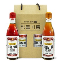 시장쏙 전통압착 참기름 350ml + 전통압착 들기름 350ml 설 선물세트 1호, 전통압착참기름 350ml + 전통압착들기름 350ml