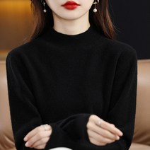 양털니트 미드 반폴라 캐시미어스웨터 여성 두꺼운 이너 풀오버 후드 겨울 가을 타입 4980081895