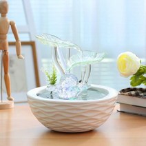 [kirahosi]가정용 공예품 거실 세라믹 실내 미니 분수대 가습기, 타입A