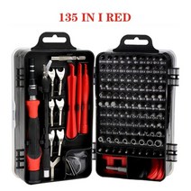 정밀 공구 스크루 드라이버 122 in 1 세트 마그네틱 스크류 비트 수 목재측정 도구, 135 in 1 레드